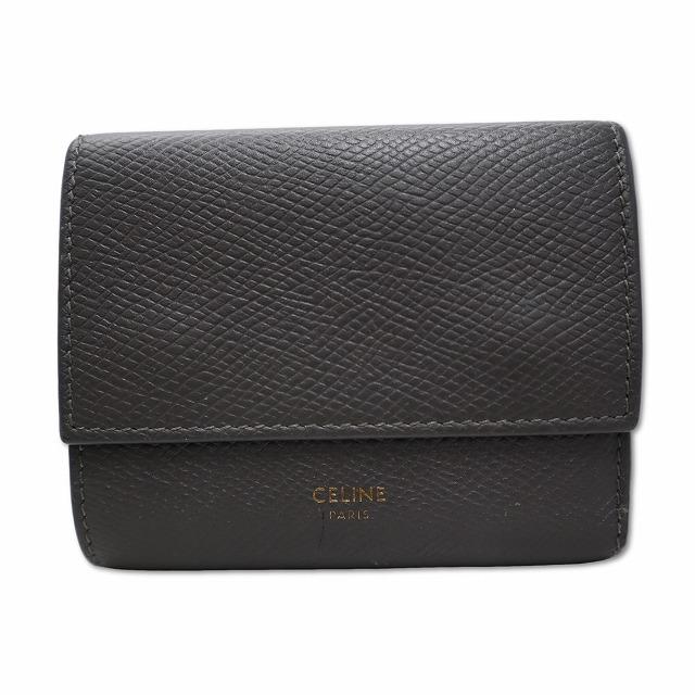 【中古】セリーヌ CELINE 10B573BEL スモール トリフォールド ウォレット / グレインドカーフスキン 三つ折り 財布 CELINE（セリーヌ） CELINE 10B573BEL スモール トリフォールド