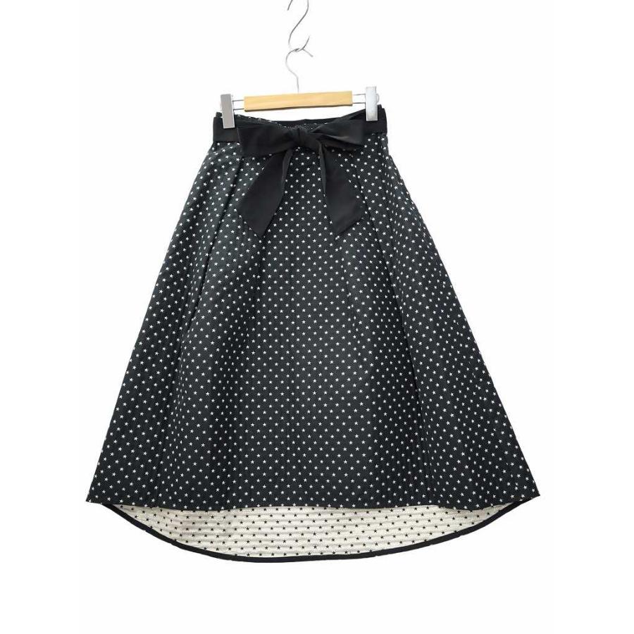 アナイ ANAYI スターモチーフ ジャガード素材 スカート 36(S) BLACK