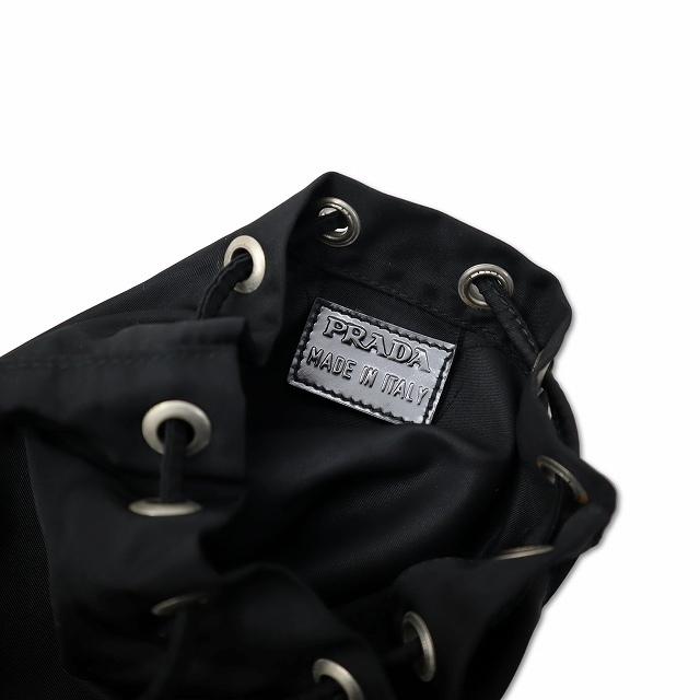 PRADA（プラダ） ヴィンテージ ナイロン 巾着 ポーチ BLACK(ブラック