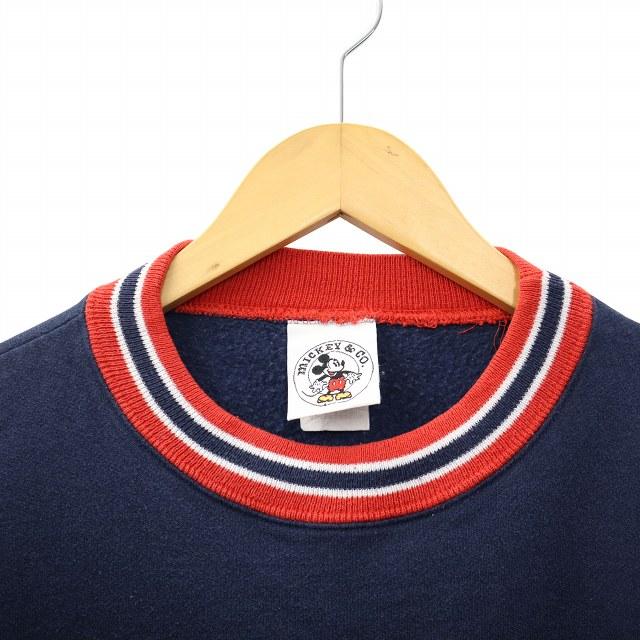 90s MICKEY&CO. ミッキーマウス ヴィンテージ ロゴ刺繍 クルーネック
