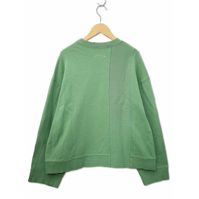 エムエムシックス メゾンマルジェラ MM6 Maison Margiela クルーネック プリント オーバーサイズ スウェット トレーナー XS(M) S(L) GREEN(_1