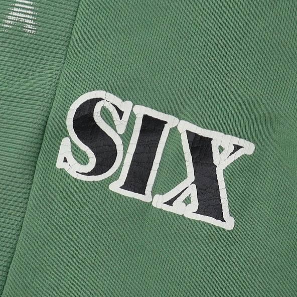 エムエムシックス メゾンマルジェラ MM6 Maison Margiela クルーネック プリント オーバーサイズ スウェット トレーナー XS(M) S(L) GREEN(_4