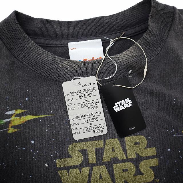 未使用品 SAINT MICHAEL×STAR WARS セントマイケル×スター・ウォーズ 2025SS S/S T-SHIRT ヴィンテージ加工 プリント 半袖 Tシャツ XLの画像