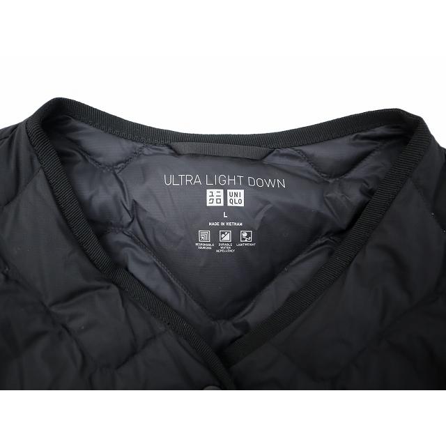 ユニクロ（UNIQLO） ウルトラライト ダウン ロングベスト L BLACK