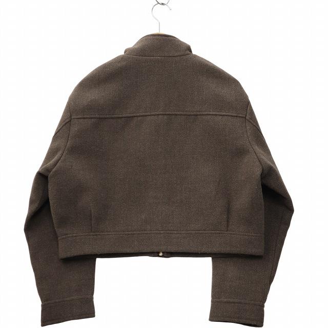 ZARA（ザラ） ソフト ハイカラー ジャケット ブルゾン M BROWN