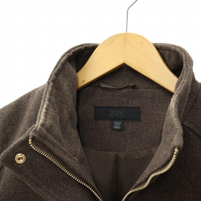 ZARA（ザラ） ソフト ハイカラー ジャケット ブルゾン M BROWN