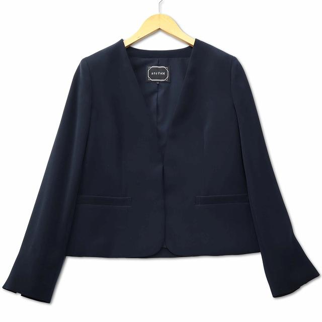 エニィファム anyFam 1ホック ノーカラー ジャケット 2 ネイビー 