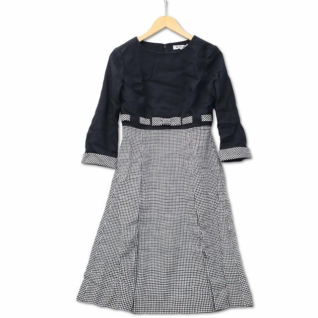 エムズグレイシー M'S GRACY カシミヤ混 リボン切替 ドッキング