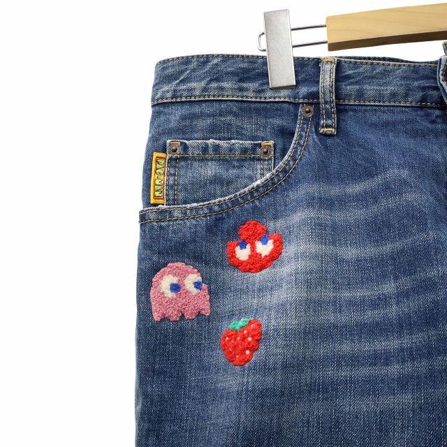 ディースクエアード × パックマン スケータージーンズ 刺繍 デニムパンツ 50 DSQUARED2（ディースクエアード） × PAC-MAN パックマン SKATER JEAN