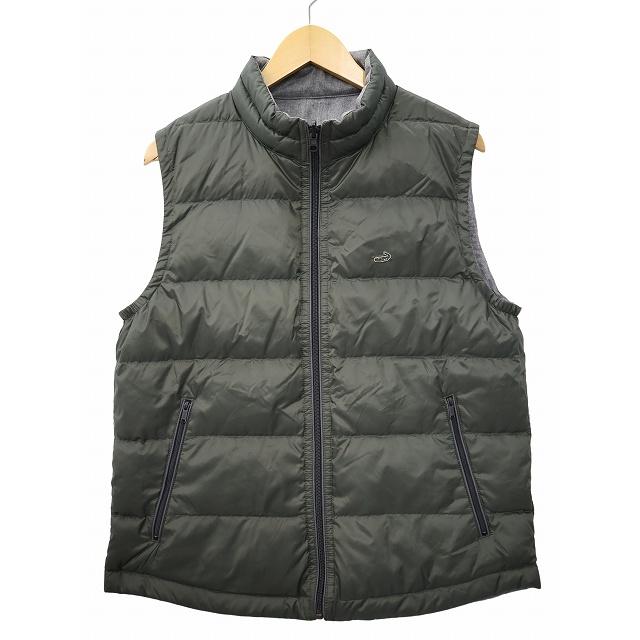 クロコダイル CROCODILE リバーシブル ダウン ベスト L KHAKI/GRAY 