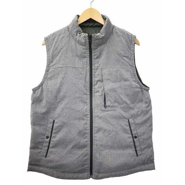 クロコダイル CROCODILE リバーシブル ダウン ベスト L KHAKI/GRAY 