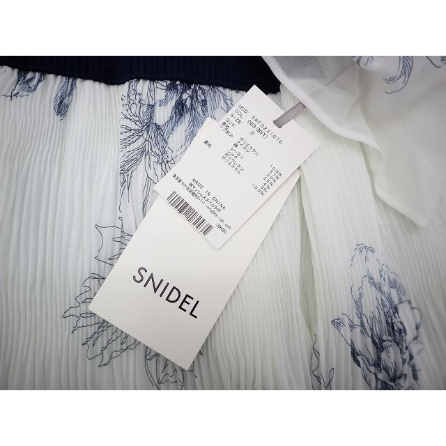 SNIDEL（スナイデル） ウエストリブ ニット 花柄 ワンピース 0(S) NAVY 