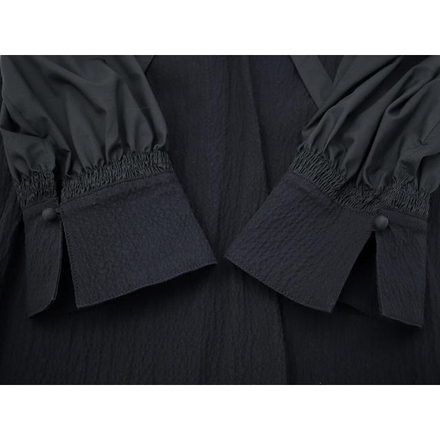 Arobe アローブ ボウタイ フリル ブラウス シャツ 2(M-L) BLACK 