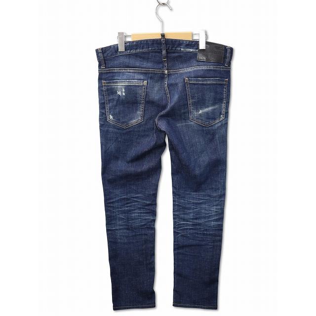 ディースクエアード DSQUARED2 Slim Jean ダメージ リペア ウォッシュ加工 スリム デニムパンツ 50(L) INDIGO(インディゴ) メンズ_1
