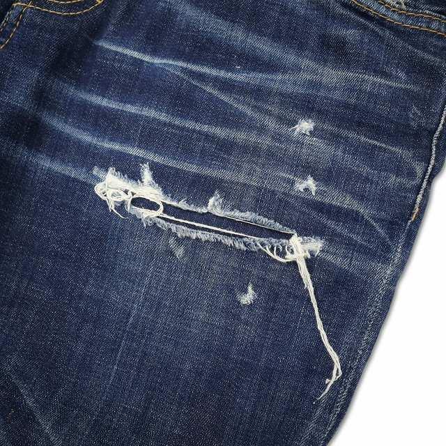 ディースクエアード DSQUARED2 Slim Jean ダメージ リペア ウォッシュ加工 スリム デニムパンツ 50(L) INDIGO(インディゴ) メンズ_4