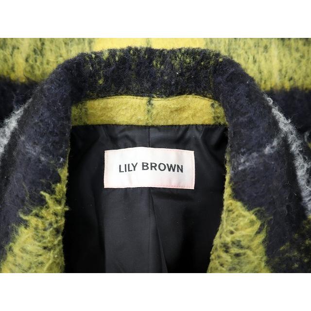 リリーブラウン Lily Brown ダブル釦 ショート丈 チェックコート F 
