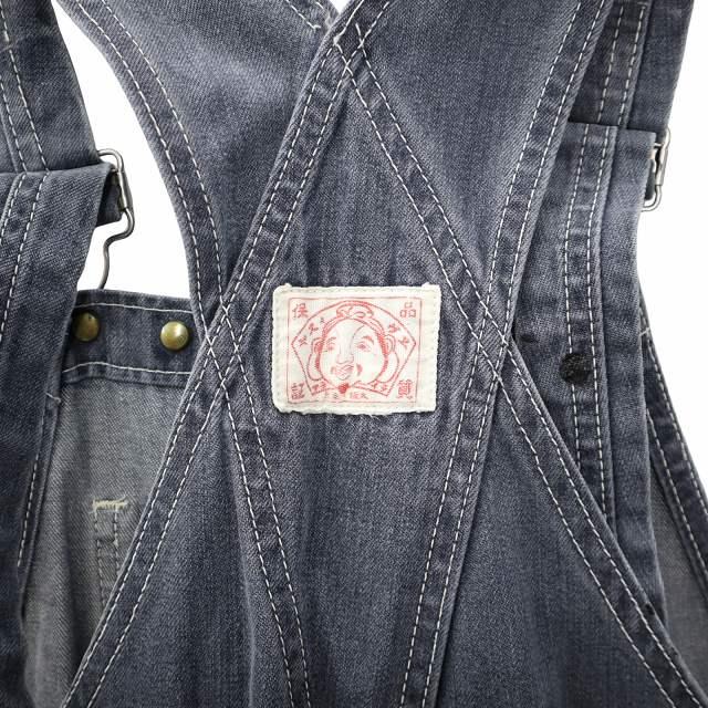 エヴィス EVISU 90s ヴィンテージ カモメペイント デニム オーバーオール INDIGO インディゴ メンズ_4