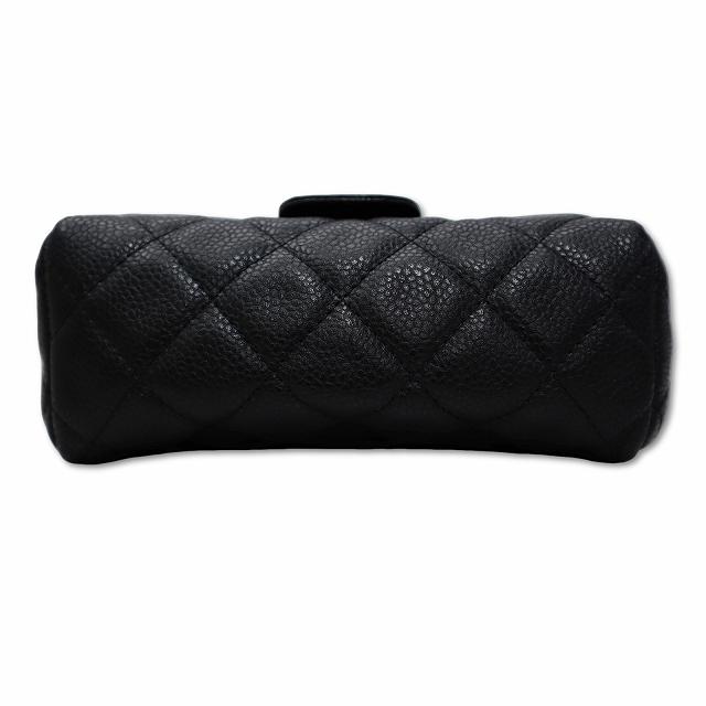 シャネル CHANEL キャビアスキン レザー ココマーク コンパクト 化粧 コスメポーチ BLACK(ブラック) レディース_2