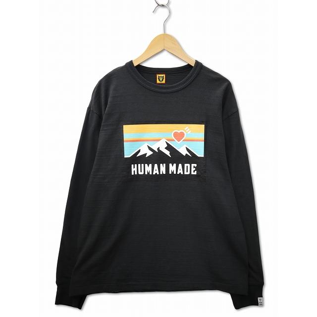 HUMAN MADE ヒューマンメイド　ロンＴ　サイズＬ　袖プリント ヒューマンメイド HUMAN MADE OUTDOOR LONG-T クルーネック ロゴ
