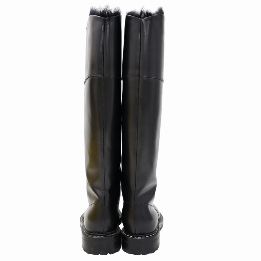 LOEWE（ロエベ） ファーライニング レザー ロングブーツ 38(24.5cm