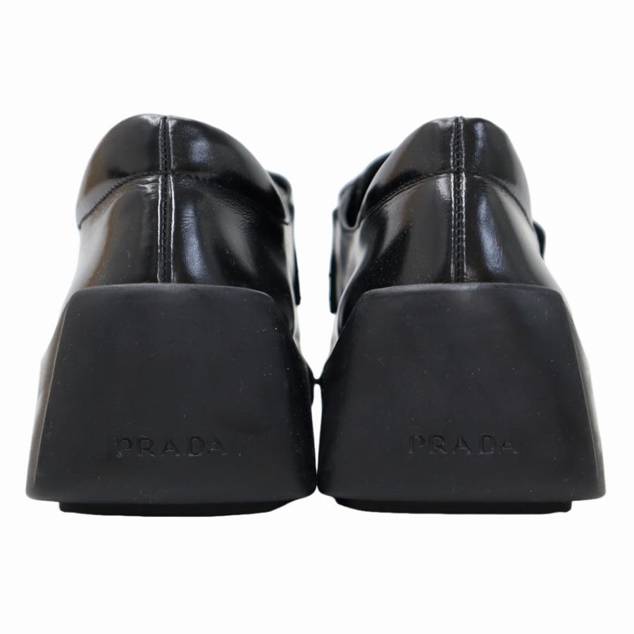 プラダ PRADA LEATHER BELTED SHOES レザー ベンクロ ローファー 36(23cm) BLACK(ブラック) レディース