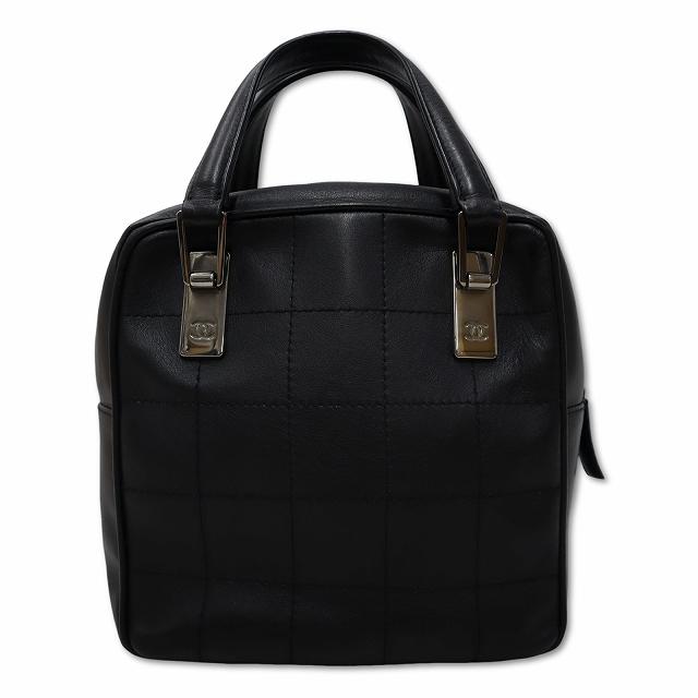 CHANEL（シャネル） レザー チョコバー ハンドバッグ BLACK(ブラック 