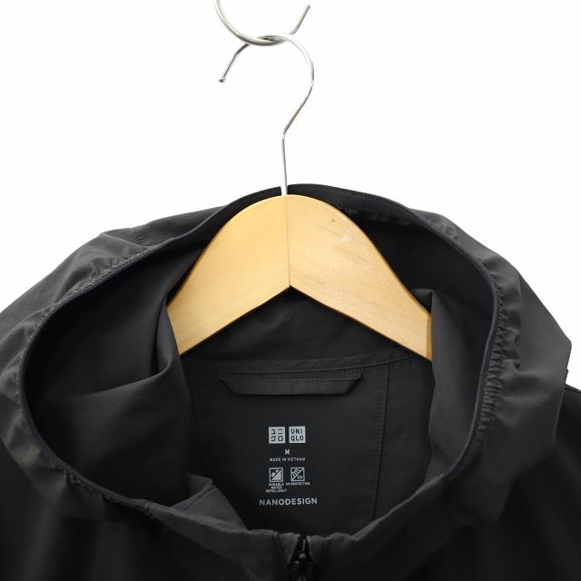 ユニクロ（UNIQLO） ポケッタブル UV カットパーカー M BLACK ブラック