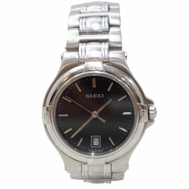 グッチ GUCCI デイト ダブルG クオーツ 腕時計 9040M ※ジャンク品 GUCCI（グッチ） デイト ダブルG クオーツ 腕時計 SILVER シルバー