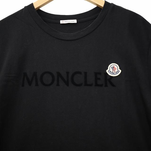 MONCLER（モンクレール） ベロアロゴパッチ 半袖 クルーネック Tシャツ 