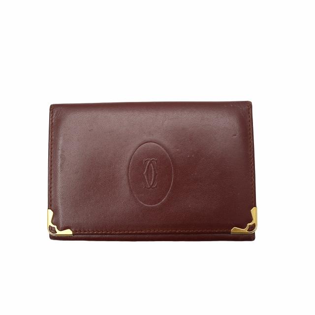Cartier ワインレッド ケース Cartier（カルティエ） マストライン カードケース パスケース WINE