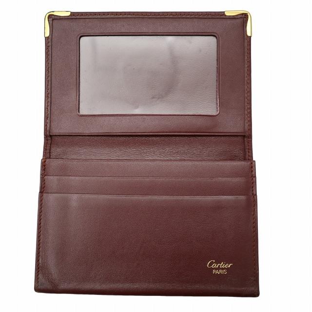 Cartier ワインレッド ケース Cartier（カルティエ） マストライン カードケース パスケース WINE