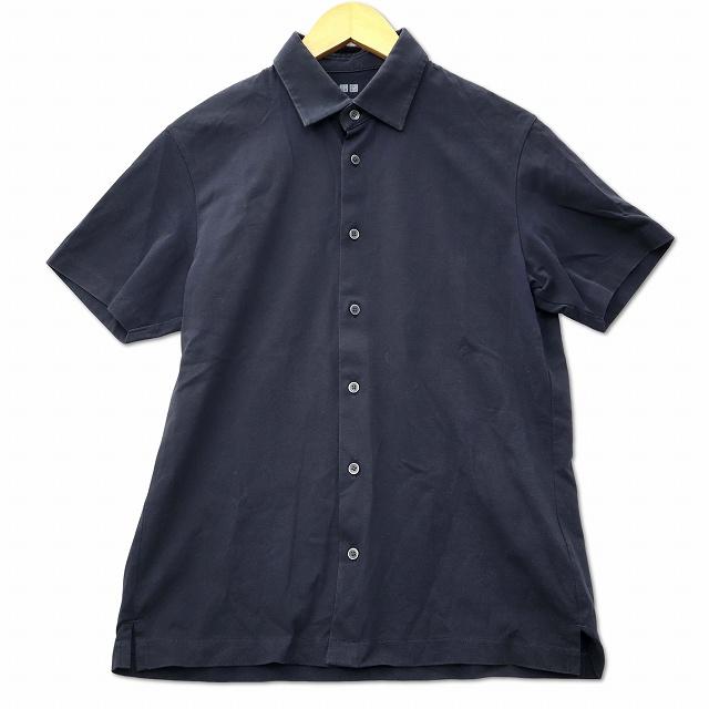 ユニクロ（UNIQLO） エアリズム フルオープン ポロシャツ S ネイビー