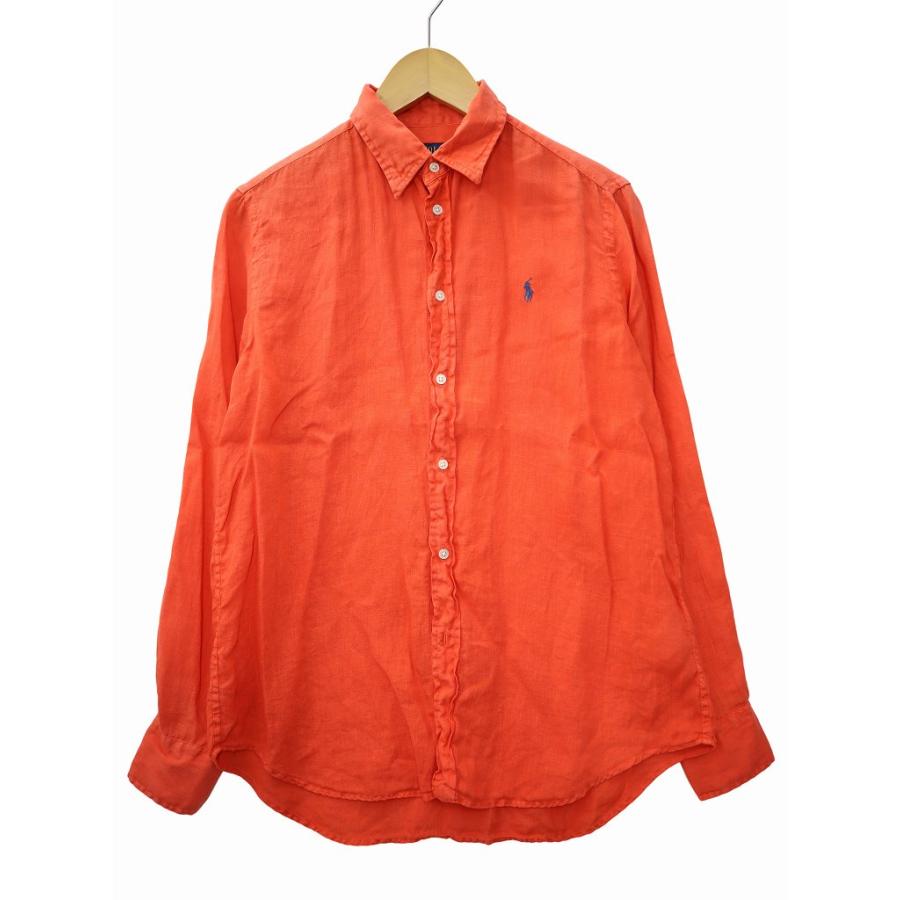 大人気色✨PORO RALPH LAUREN リネンシャツ　コーラルオレンジ ポロ ラルフローレン POLO RALPH LAUREN RELAXED FIT リラックスド