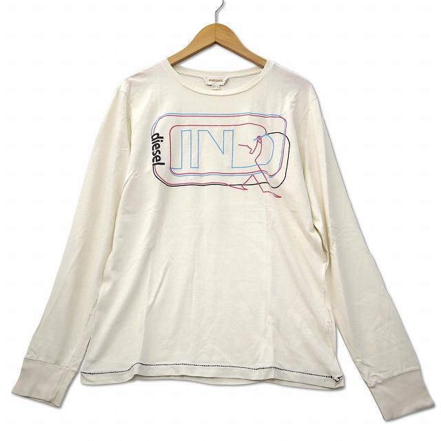 DIESEL（ディーゼル） コットン ロゴプリント ロンTシャツ カットソー 