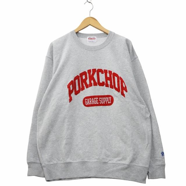 ポークチョップガレージサプライ スウェット ロゴ プリント トレーナー【中古】 PORKCHOP GARAGE SUPPLY ポークチョップ ガレージサプライ クルー