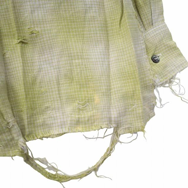 ANCELLM アンセルム RAYON CHECK SHIRT レーヨン チェック ダメージ