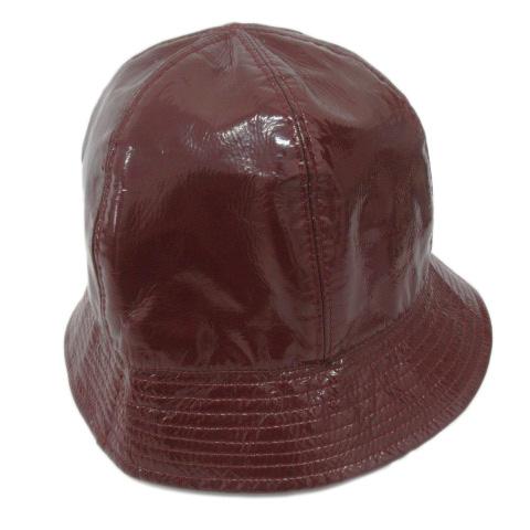 日本産 シャネル Chanel 帽子 メトロ ハット エナメル 光沢 58 ボルドー レディース ベクトル 古着 注目の Kuljic Com