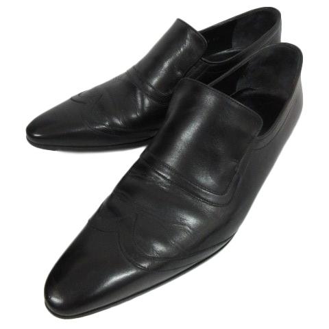 人気ブランド 中古 グッチ Gucci ローファー 革靴 シューズ ビジネス ウィングチップ アーモンドトゥ レザー 39ej ブラック 黒 メンズ ベクトル 古着 通販限定 Www Skylanceronline Com