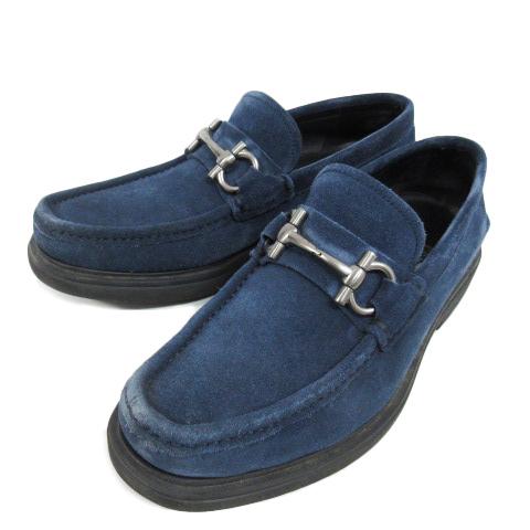 中古 サルヴァトーレフェラガモ Salvatore Ferragamo ビットローファー シューズ モカシン スエード 6 3e 紺 ネイビー メンズ ベクトル 古着 0 ブランド古着販売のベクトル 通販 Yahoo ショッピング