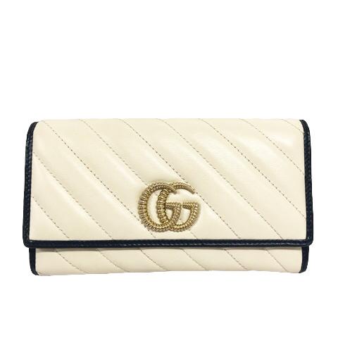 GUCCI グッチ 長財布 GG マーモント キルティング ウェブ 財布 白 希少✨GUCCI グッチ GG マーモント キルティング 財布 ホワイト 白