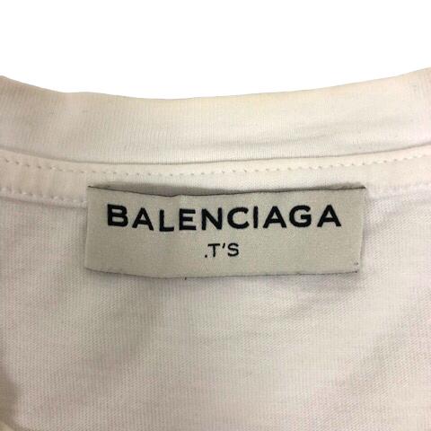 バレンシアガ BALENCIAGA Tシャツ クルーネック コットン 総柄 半袖 S 白 ホワイト 黒 ブラック ☆AA★ レディース｜vectorpremium｜03