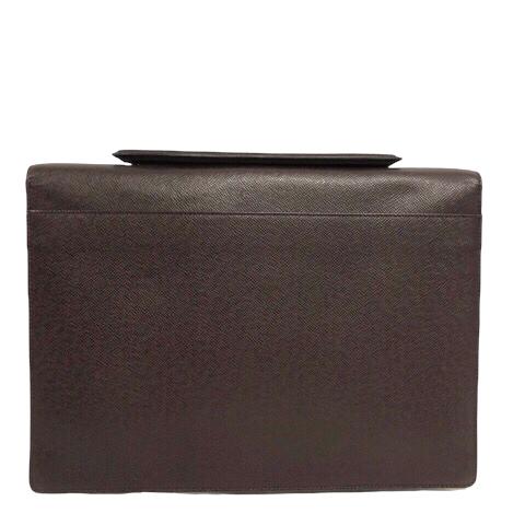 LOUIS VUITTON ポルトドキュマン・アンガラ ブラウン レザー