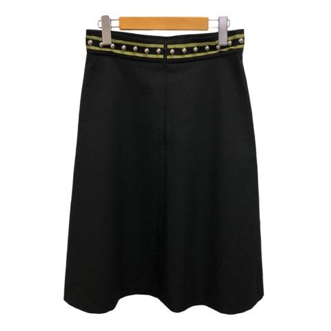 レッド ヴァレンティノ RED VALENTINO フレアスカート ひざ丈 無地 黒  