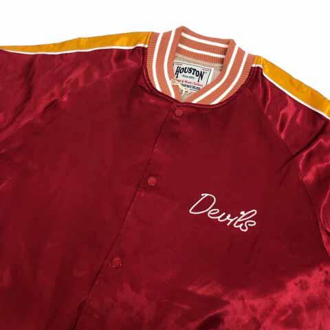 HOUSTON 刺繍＆ワッペンデザイン レーヨンアワードジャケット 未使用品 ヒューストン HOUSTON レーヨンアワードジャケット