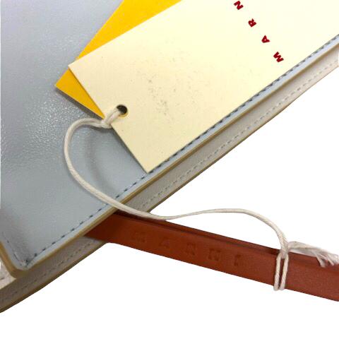 【中古】未使用品 マルニ PHMO0030U0 クラッチバッグ ハンドバック レザー バイカラー ロゴ UNI ホワイト ライトブルー レディース MARNI（マルニ） 未使用品 MARNI PHMO0030U0 クラッチバッグ