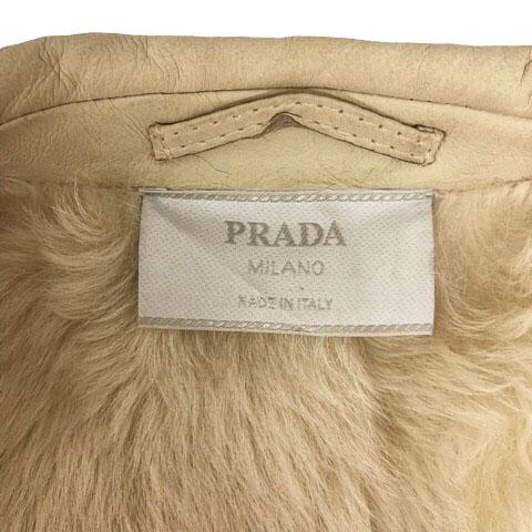 PRADA プラダ コート ムートンコート ファー レザー ダブル