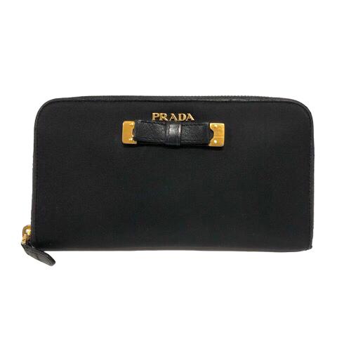 プラダ PRADA 長財布 ウォレット ナイロン レザー ラウンドファスナー 
