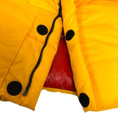 【中古】未使用品 グッチ GUCCI ×THE NORTH FACE 663761 キャット ダウンベスト ナイロン プリント ロゴ S 黄 イエロー メンズ GUCCI（グッチ） 未使用品 ×THE NORTH FACE 663761 キャット ダウン