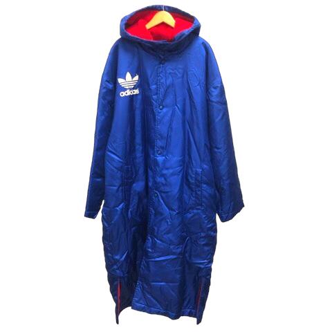 adidas（アディダス） ベンチコート デサント製 ロゴ プリント ロング
