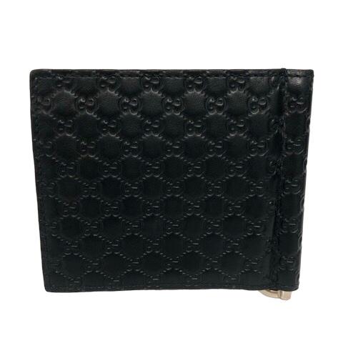 【美品】GUCCI マイクロシマ GG柄 マネークリップ ブラック レザー GUCCI マイクログッチ シマ マネークリップ GG レザー 黒